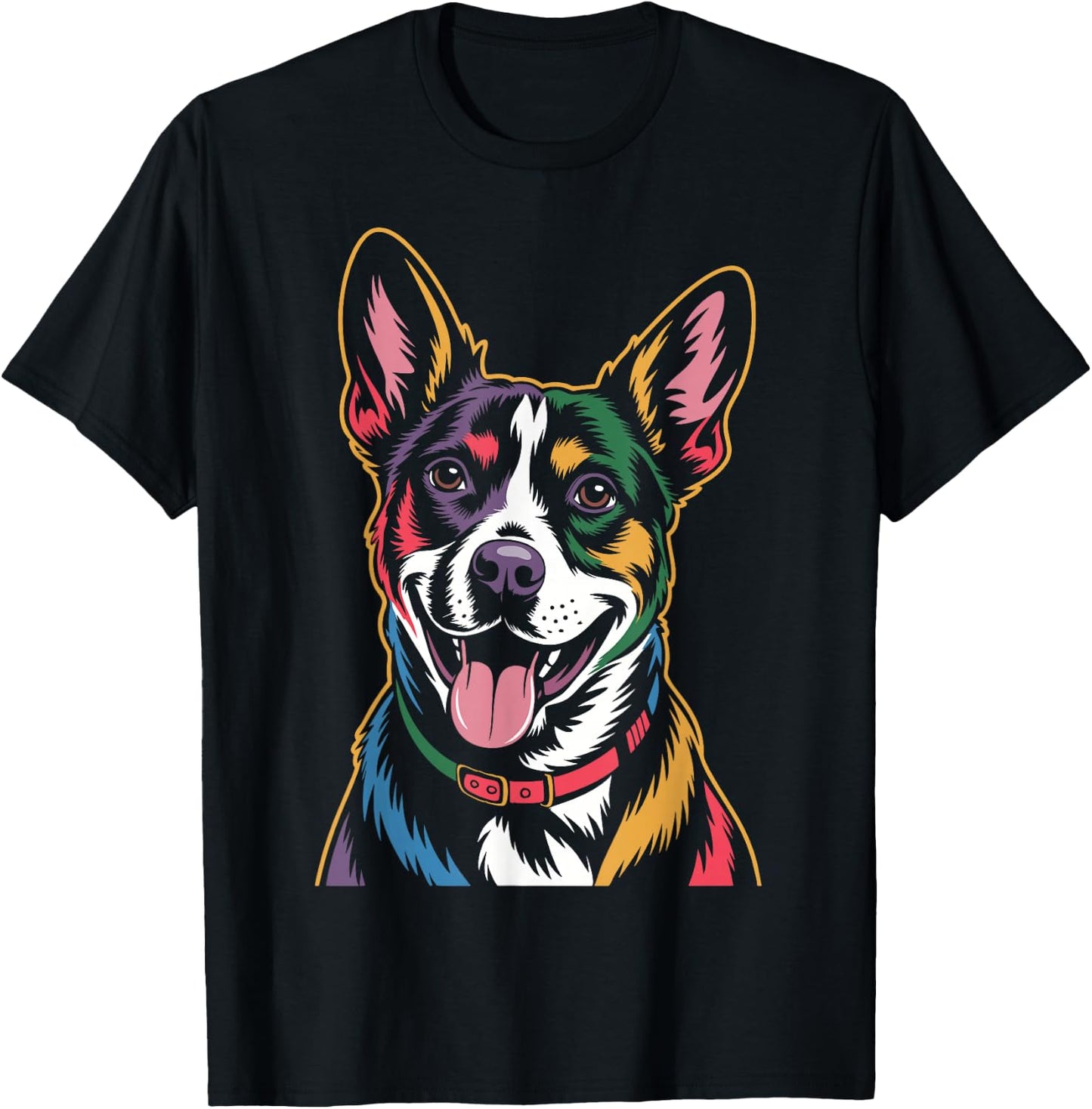 Colorful Jack Russell Terrier T-Shirt - T-Shirt | Black