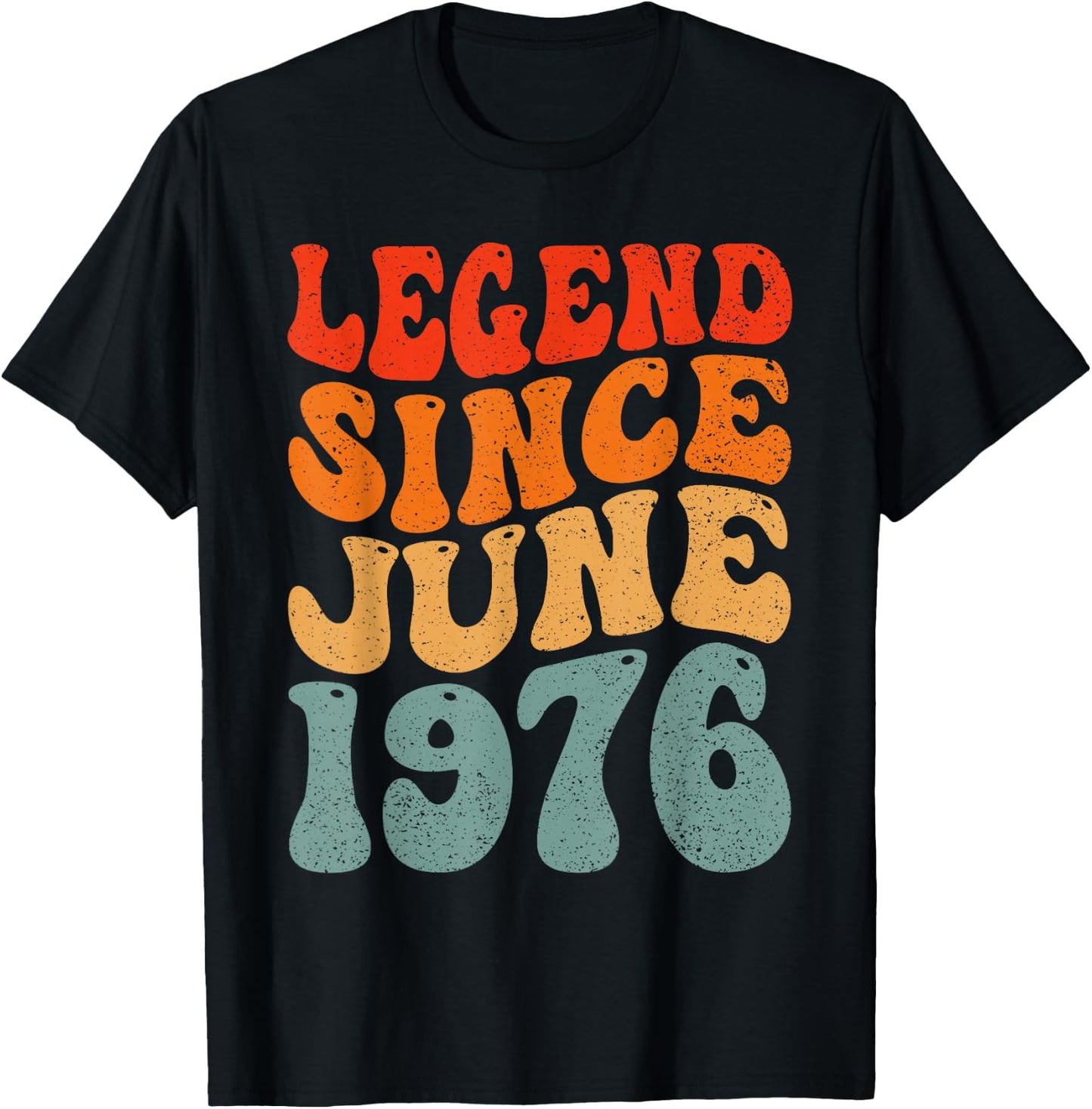 47 Years Old Legend Since June 1976 47th Birthday T-Shirt - T-Shirt | Black