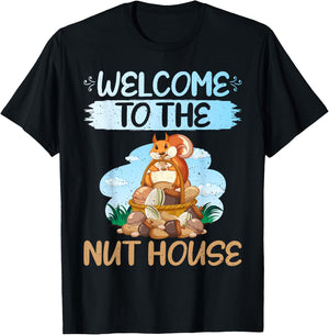 Welcome to the Nut House Squirrel T-Shirt - T-Shirt | Black