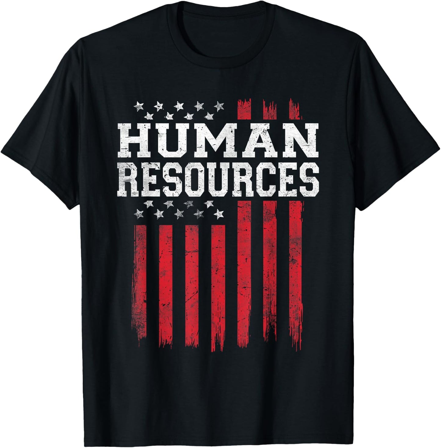 Human Resources HR American Flag USA Patriot Patriotic T-Shirt - T-Shirt | Black