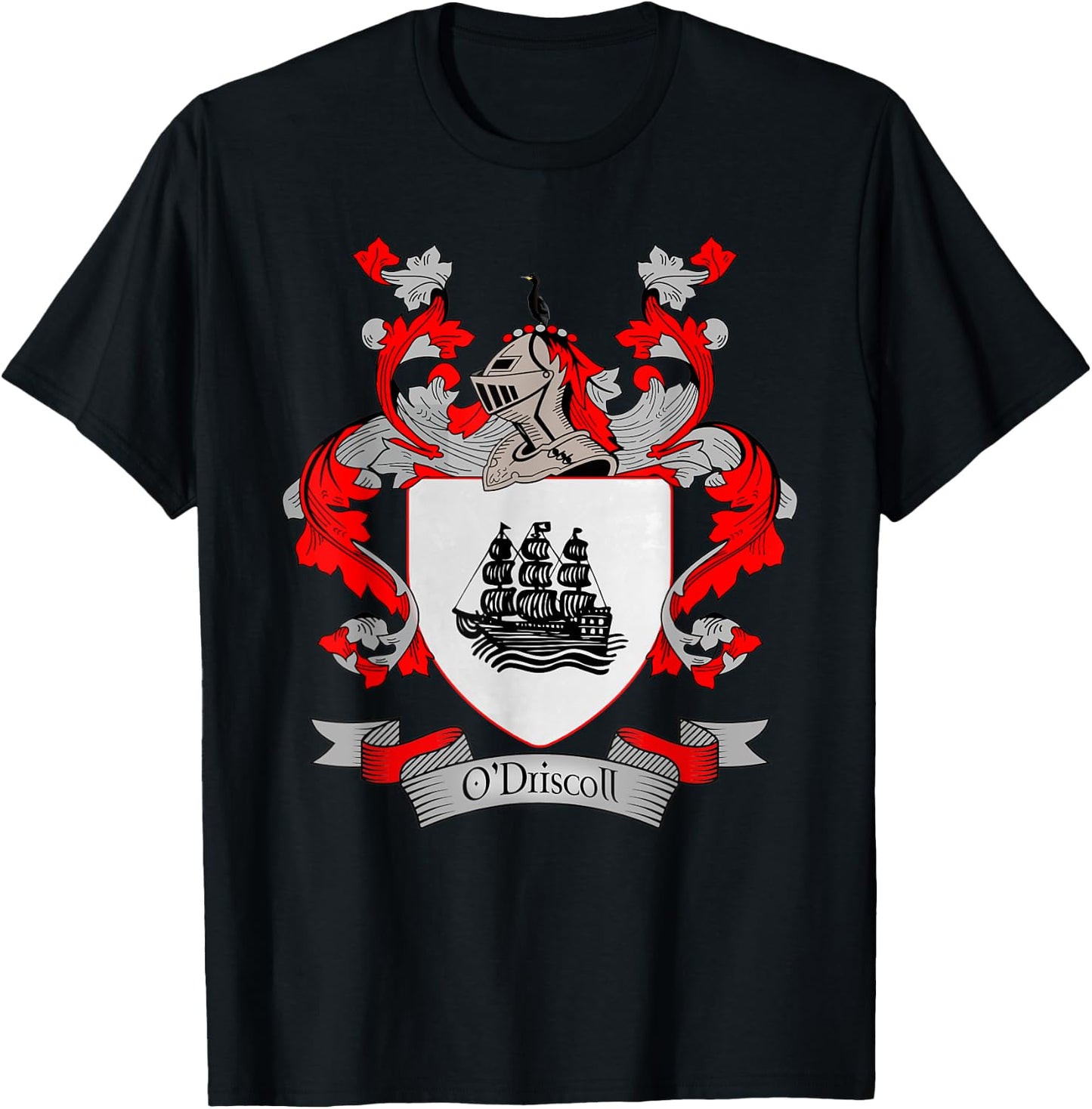 O'Driscoll Coat of Arms | O'Driscoll Surname Family Crest T-Shirt - T-Shirt | Black