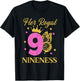 Her Royal Nineness Birthday Shirt 9th Bday Girl Butterfly T-Shirt - T-Shirt | Black