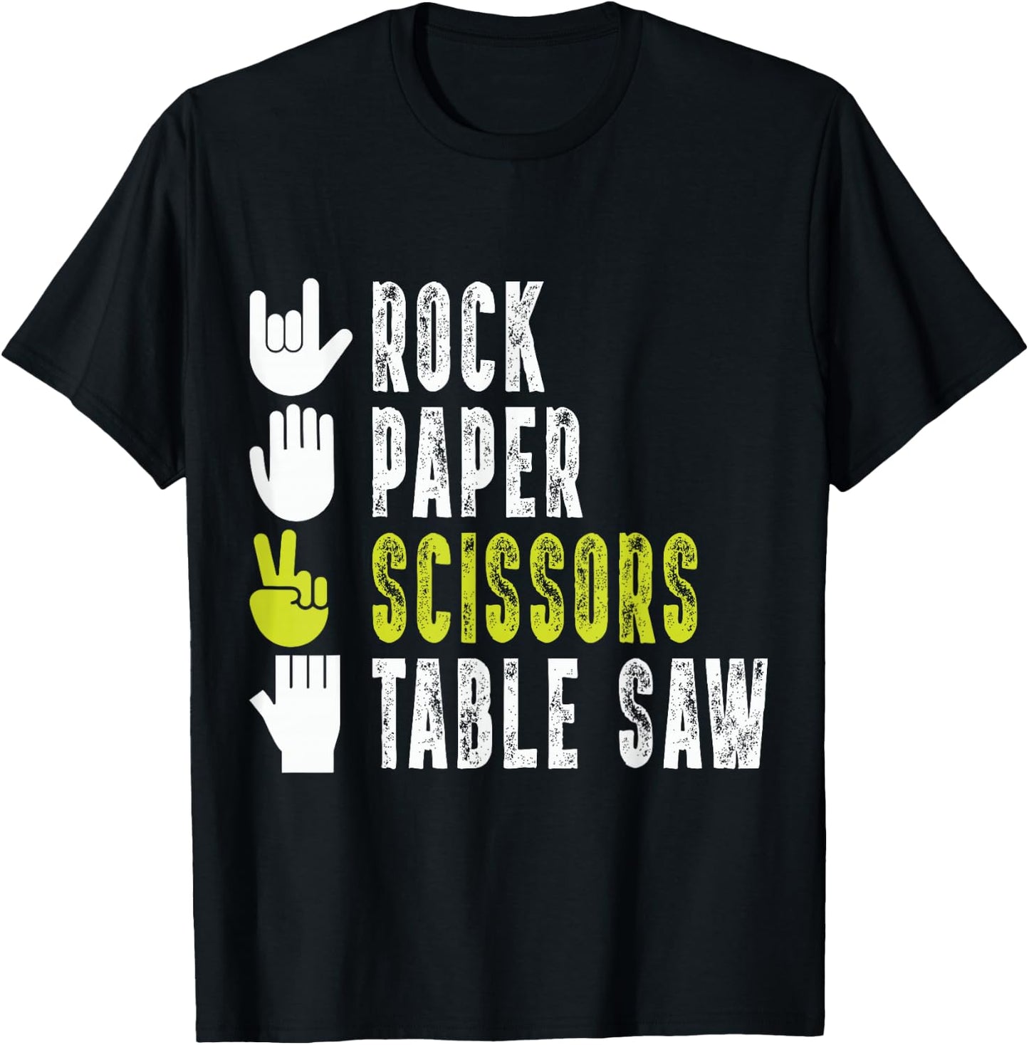 Rock Paper Scissor Table Saw Funny Craftsman T-Shirt - T-Shirt | Black