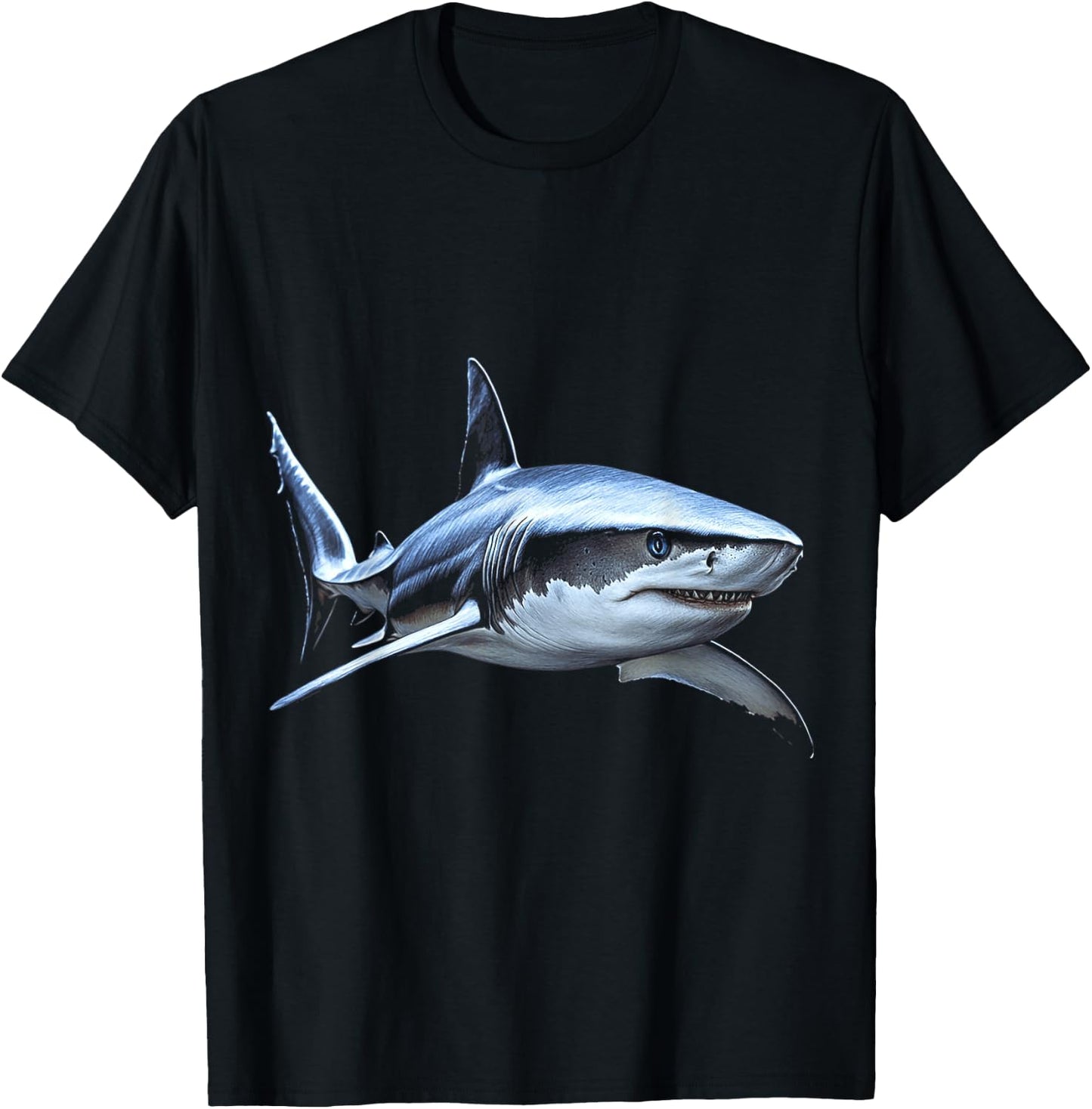 Shark Animal Blue Eyes Artwork Shark , black T-Shirt - T-Shirt | Black