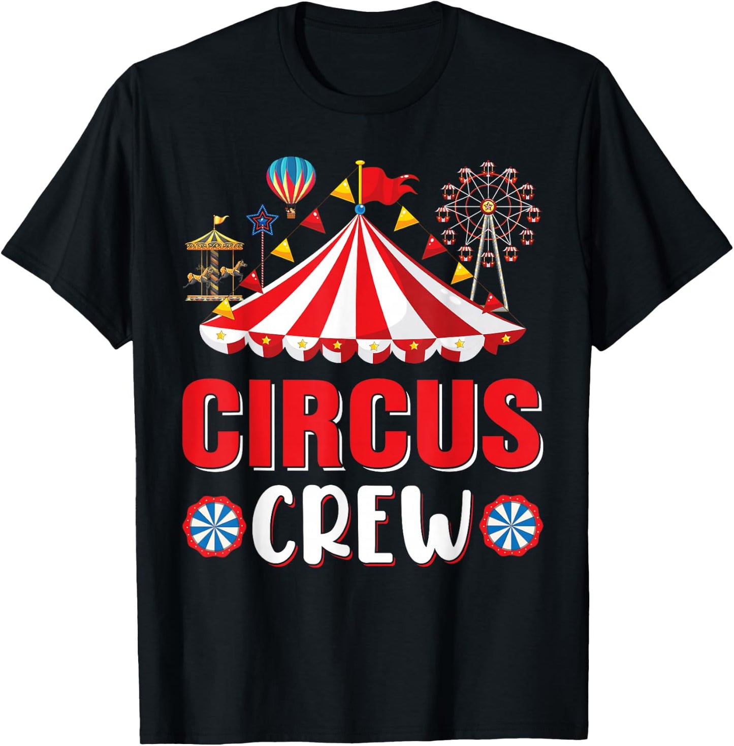 Circus Crew Zirkus-Mitarbeiter-Kostüm, Zirkus-Mottoparty (Schwarz, S) T-Shirt - T-Shirt | Black