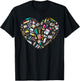 Heart Shape Art Teacher And Painting, Sketching Artist T-Shirt - T-Shirt | Black