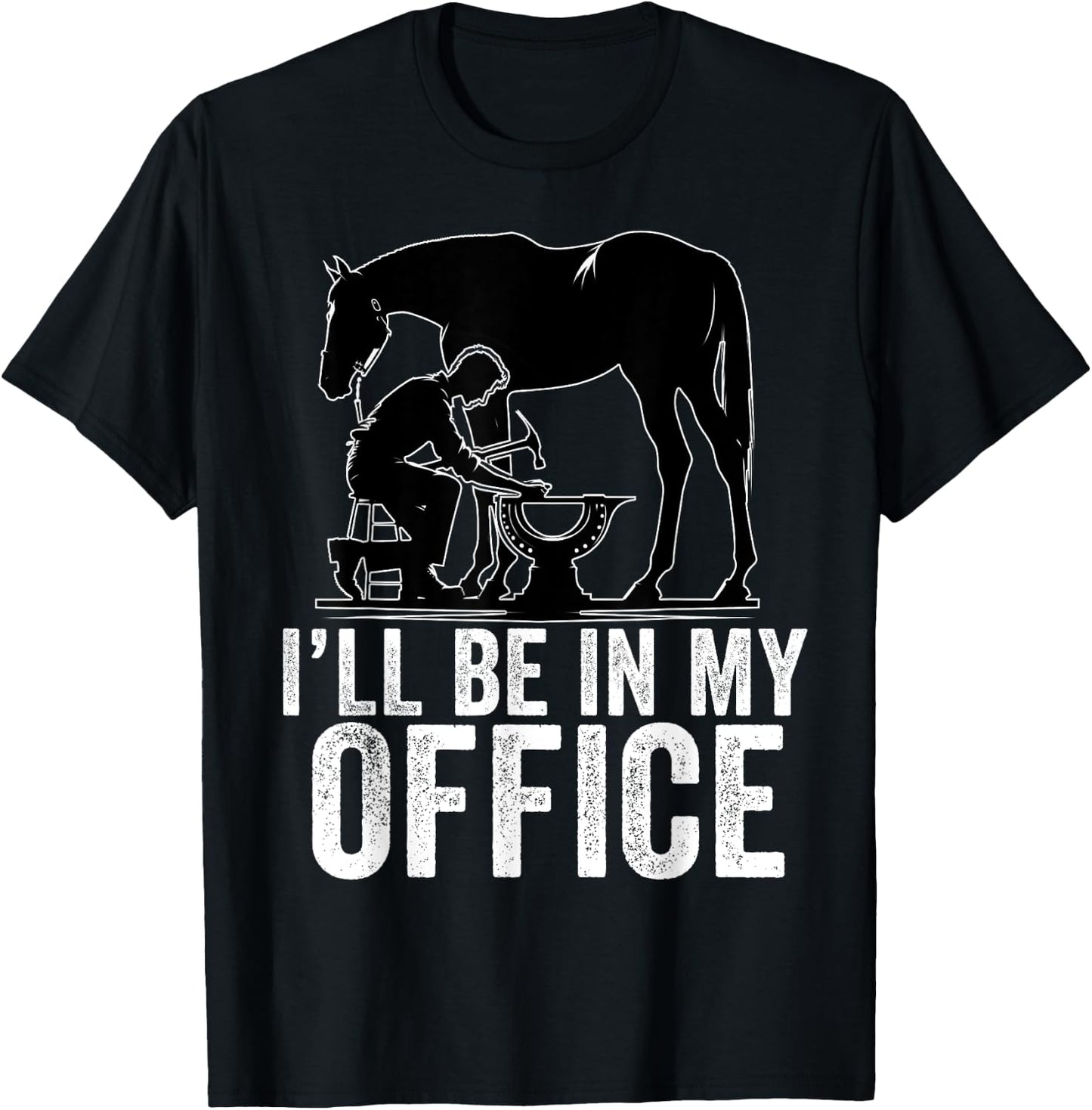 Funny Farrier Horseshoes Horses' Hooves Installer Men Dad T-Shirt - T-Shirt | Black