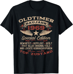 55th Birthday Gift Vintage 1969 Vintage Funny , black T-Shirt - T-Shirt | Black