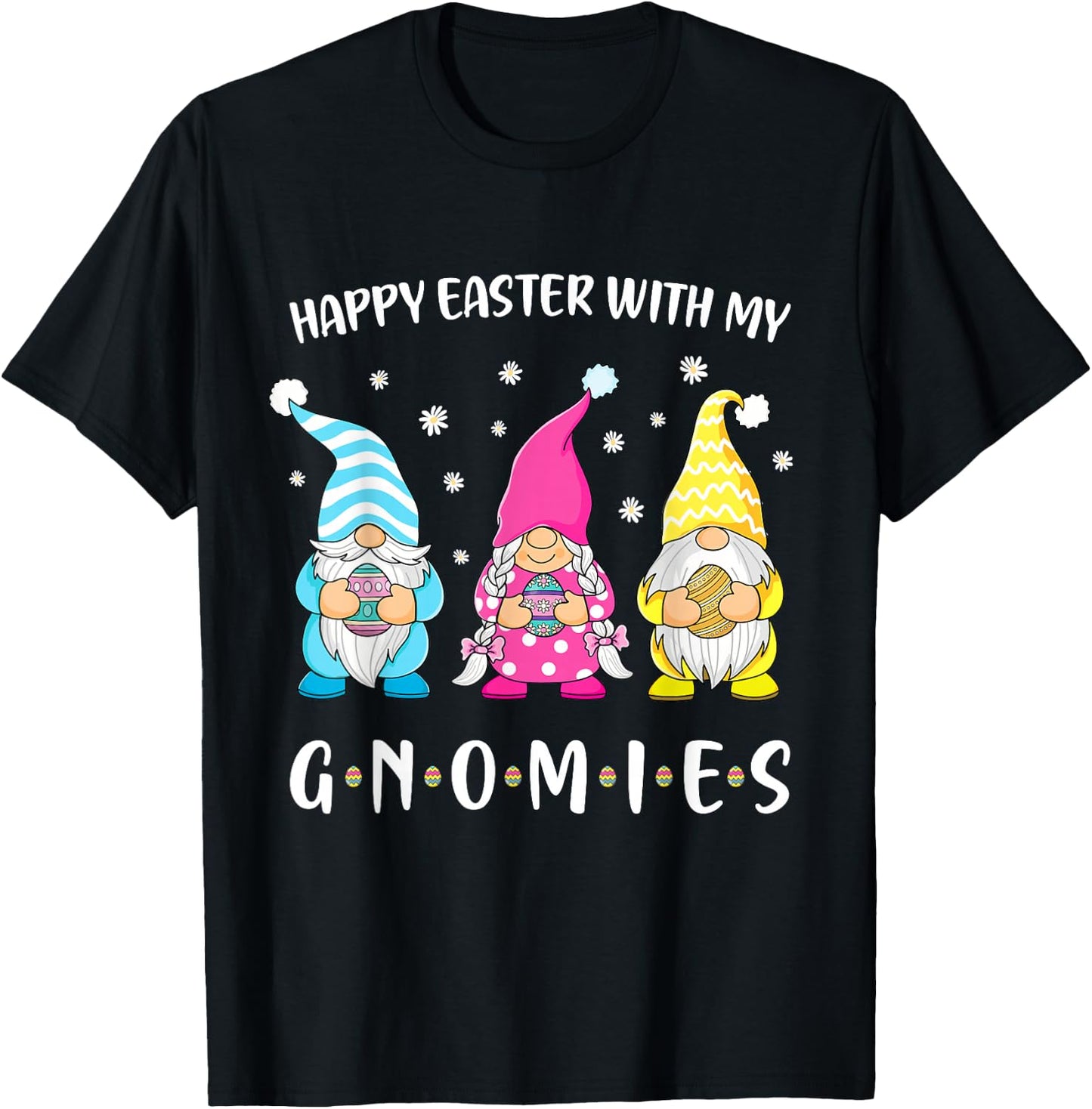 Cute gnomes Easter bunny, Easter egg, Easter nest, Happy Easter T-Shirt - T-Shirt | Black