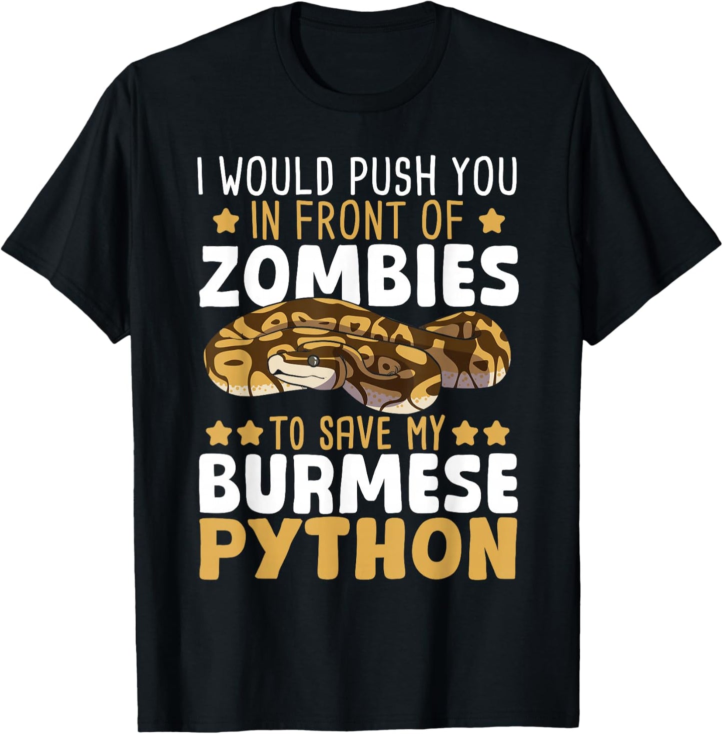 Burmese Python Lover Python Mom Snake Dad Reptile Python T-Shirt - T-Shirt | Black
