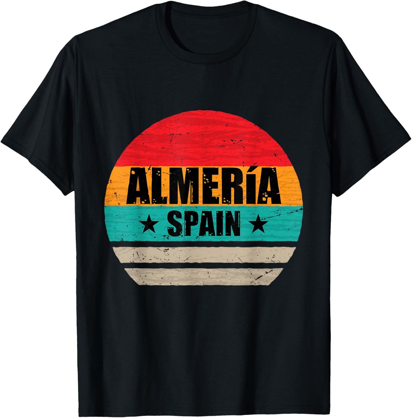Almeria Spain - Retro Vintage Souvenir Almería T-Shirt - T-Shirt | Black
