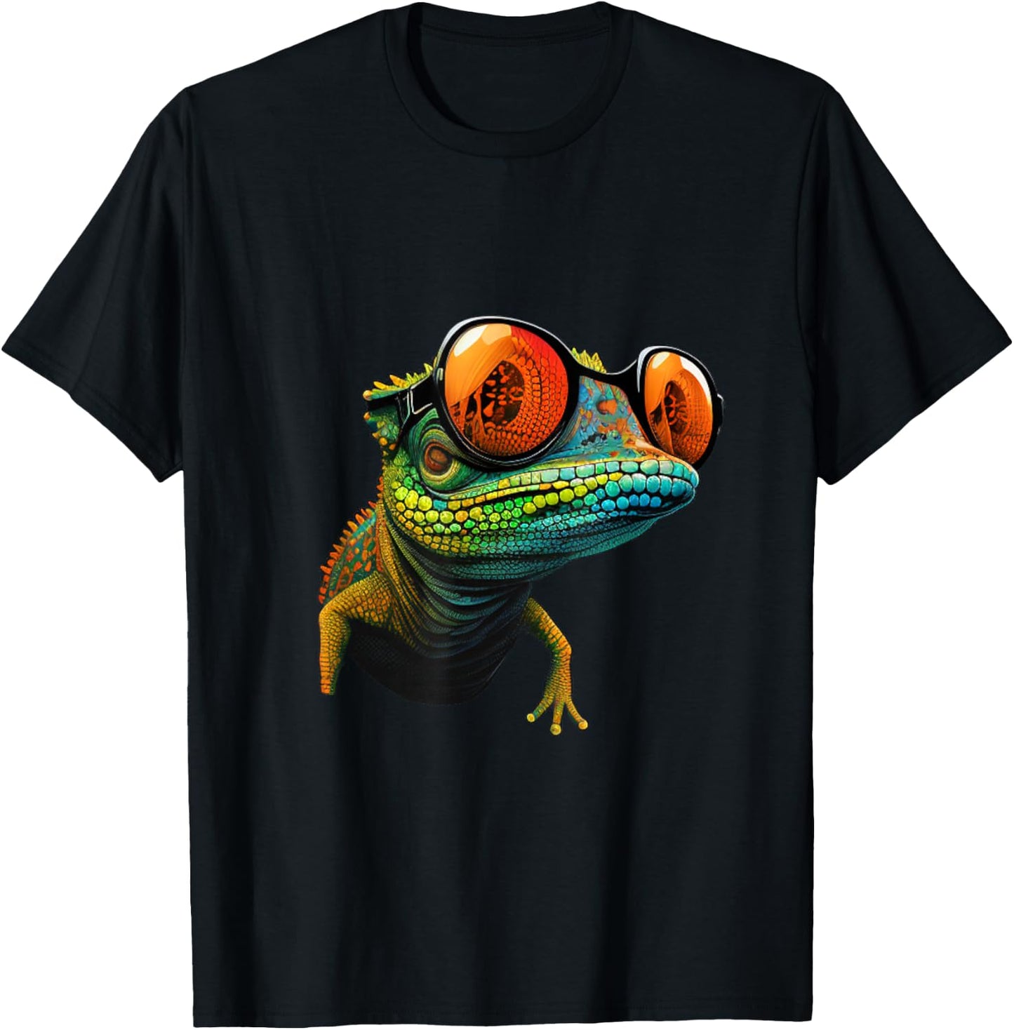 Funny smart looking Lizard with Glasses T-Shirt - T-Shirt | Black