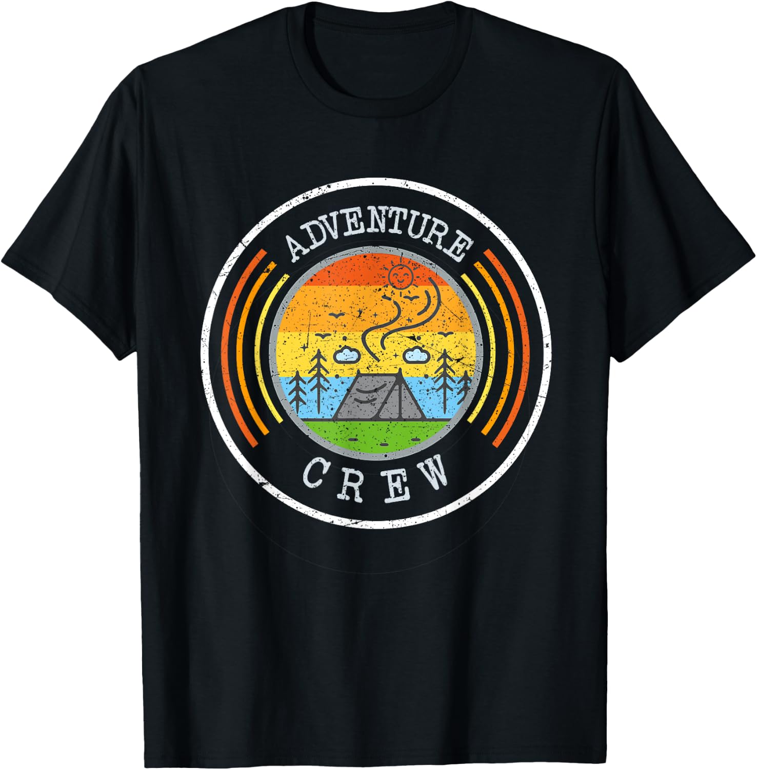 Camping Matching Shirts for Family Camper Adventure Crew T-Shirt - T-Shirt | Black
