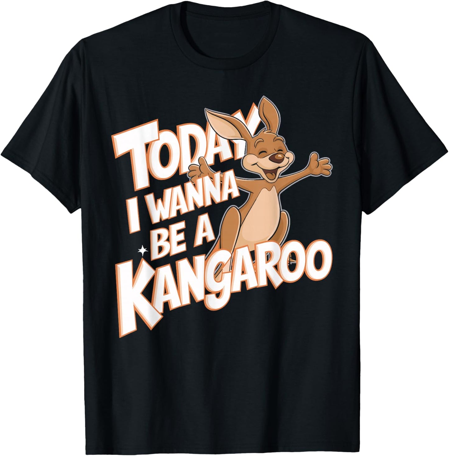 Childrens Today I wanna be a Kangaroo Design | Kids Kangaroo T-Shirt - T-Shirt | Black