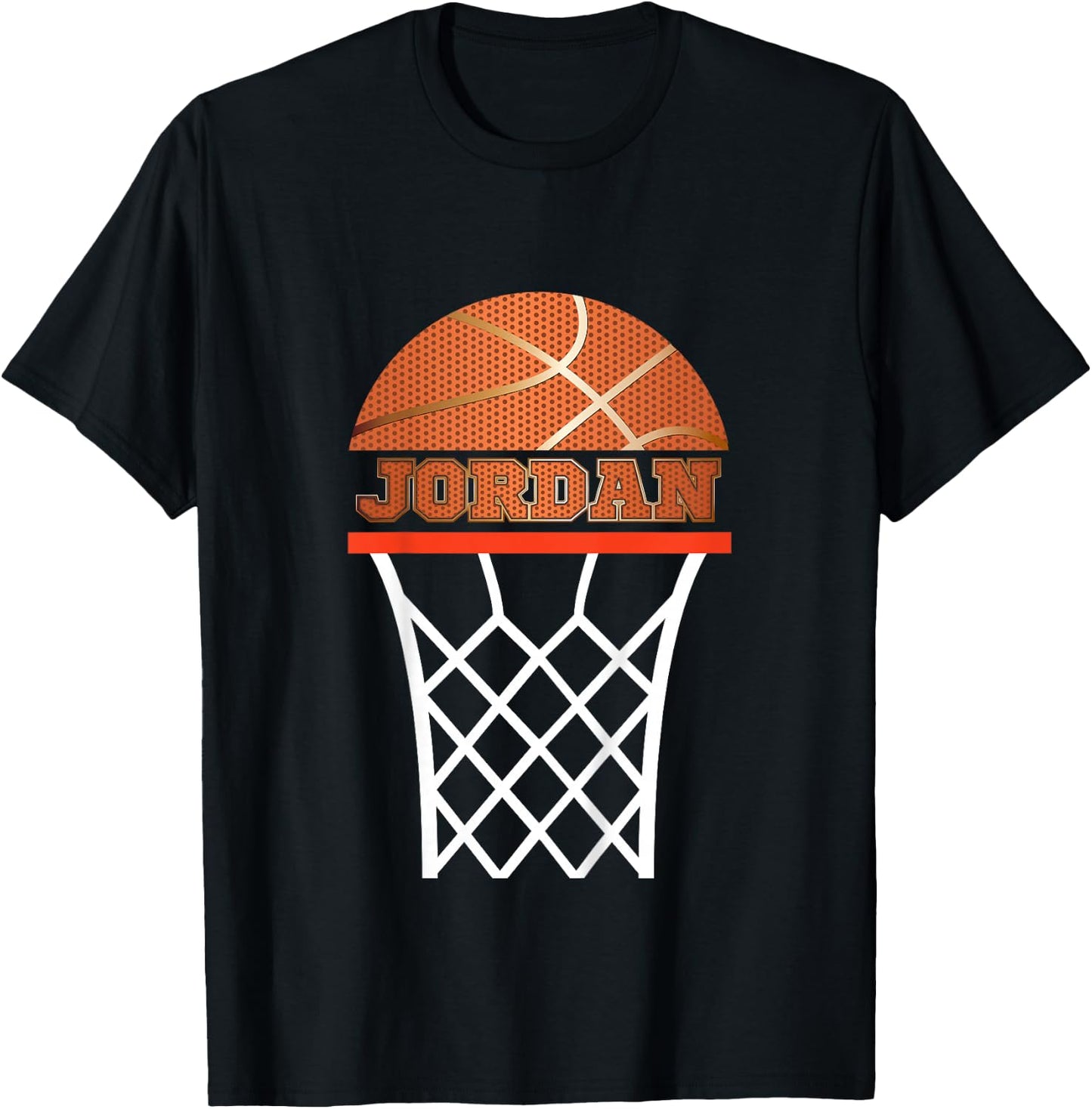 Basketball Jordan Custom Name Gift Boys, Youths T-Shirt - T-Shirt | Black