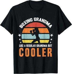 Boxing Grandma Kickboxing Grandmother Kickboxer Women Boxer T-Shirt - T-Shirt | Black