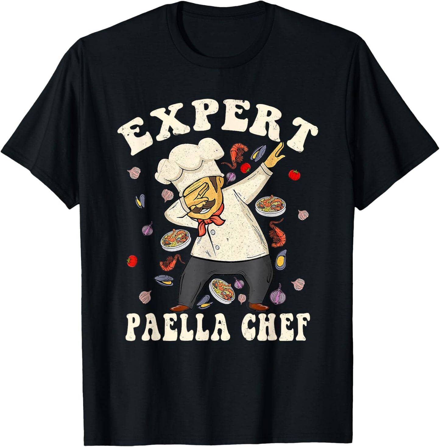 Expert Paella Chef Spanish Paella Lovers Funny Dab Dance T-Shirt - T-Shirt | Black