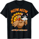 Thanksgiving Cat Funny Fake Cat Meow Thanksgiving Turkey T-Shirt - T-Shirt | Black