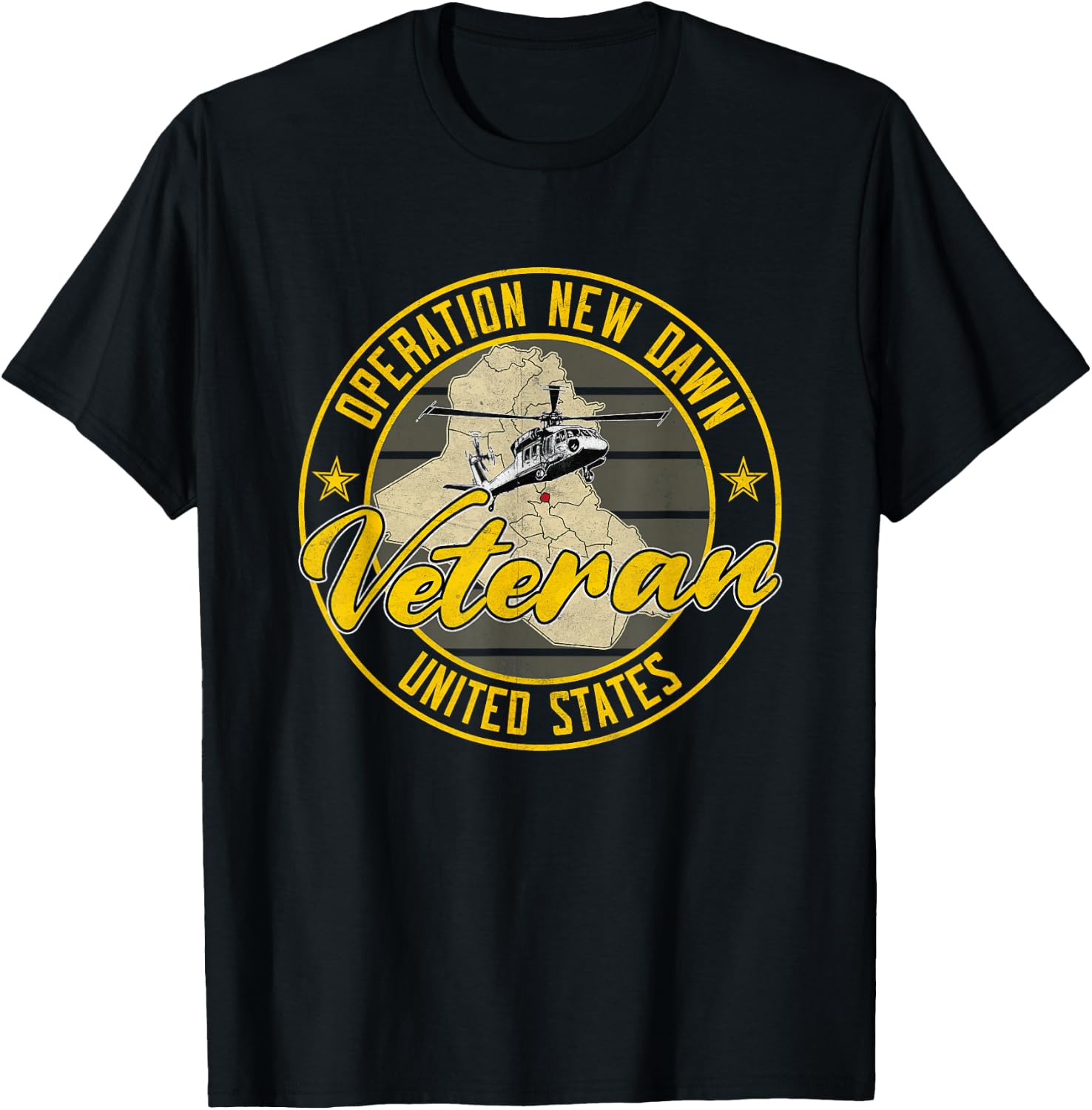 Operation New Dawn OND Veteran Iraq Veteran Vintage Gifts T-Shirt - T-Shirt | Black