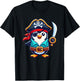 Penguin Halloween Pirate Kids Women Men Penguin T-Shirt - T-Shirt | Black