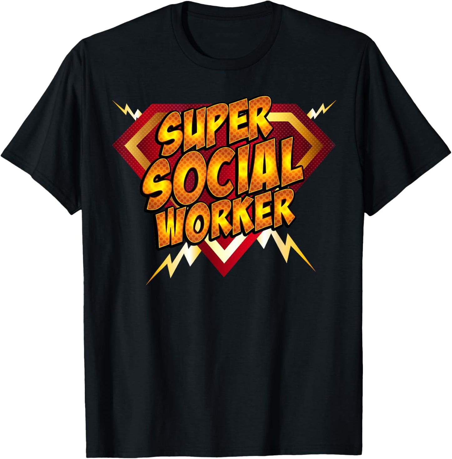 Super Social Worker Superhero Style Caseworker Gift T-Shirt - T-Shirt | Black