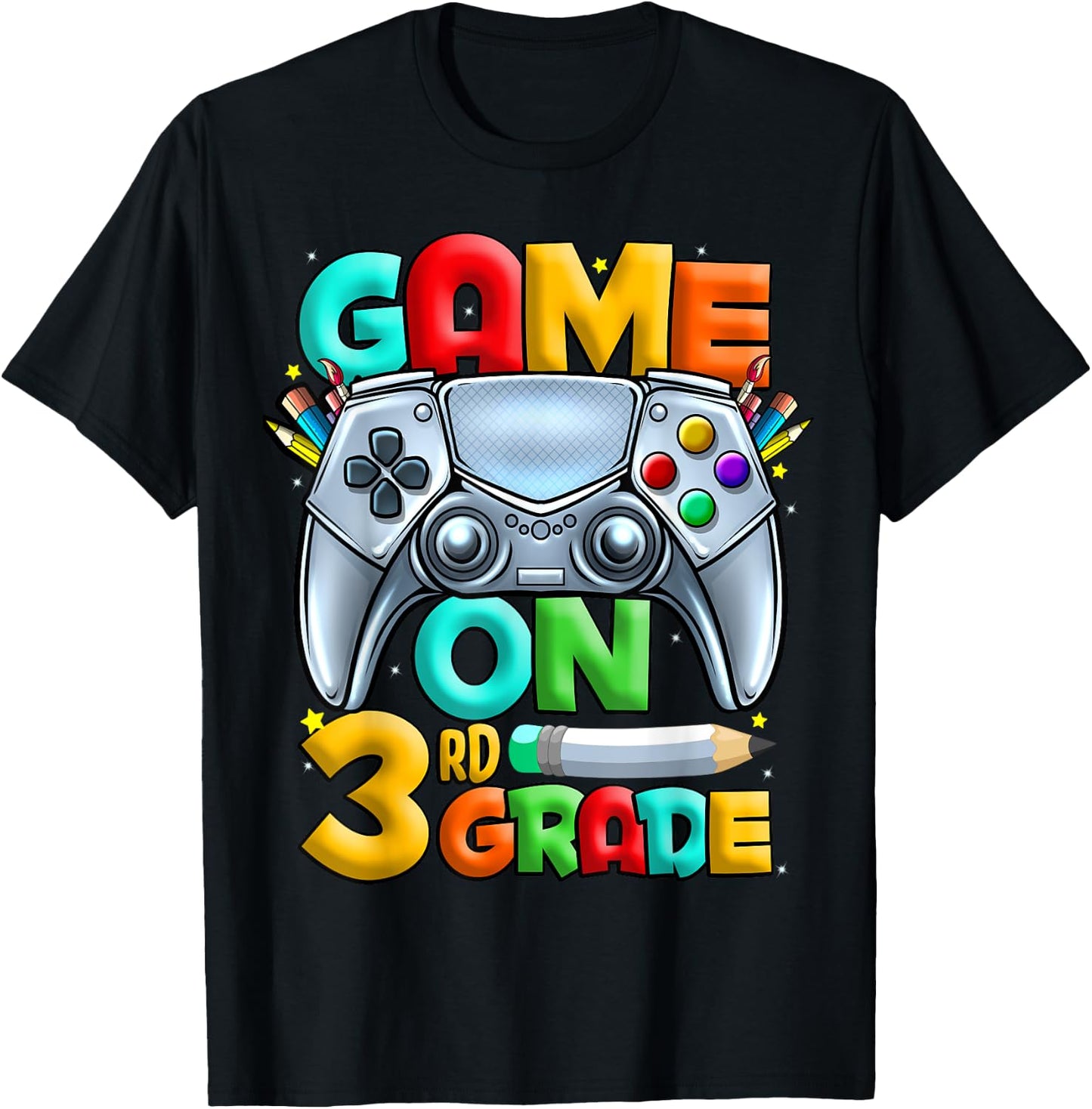 Game On 3rd Grade Back To School 3rd Grade Level Unlocked T-Shirt - T-Shirt | Black