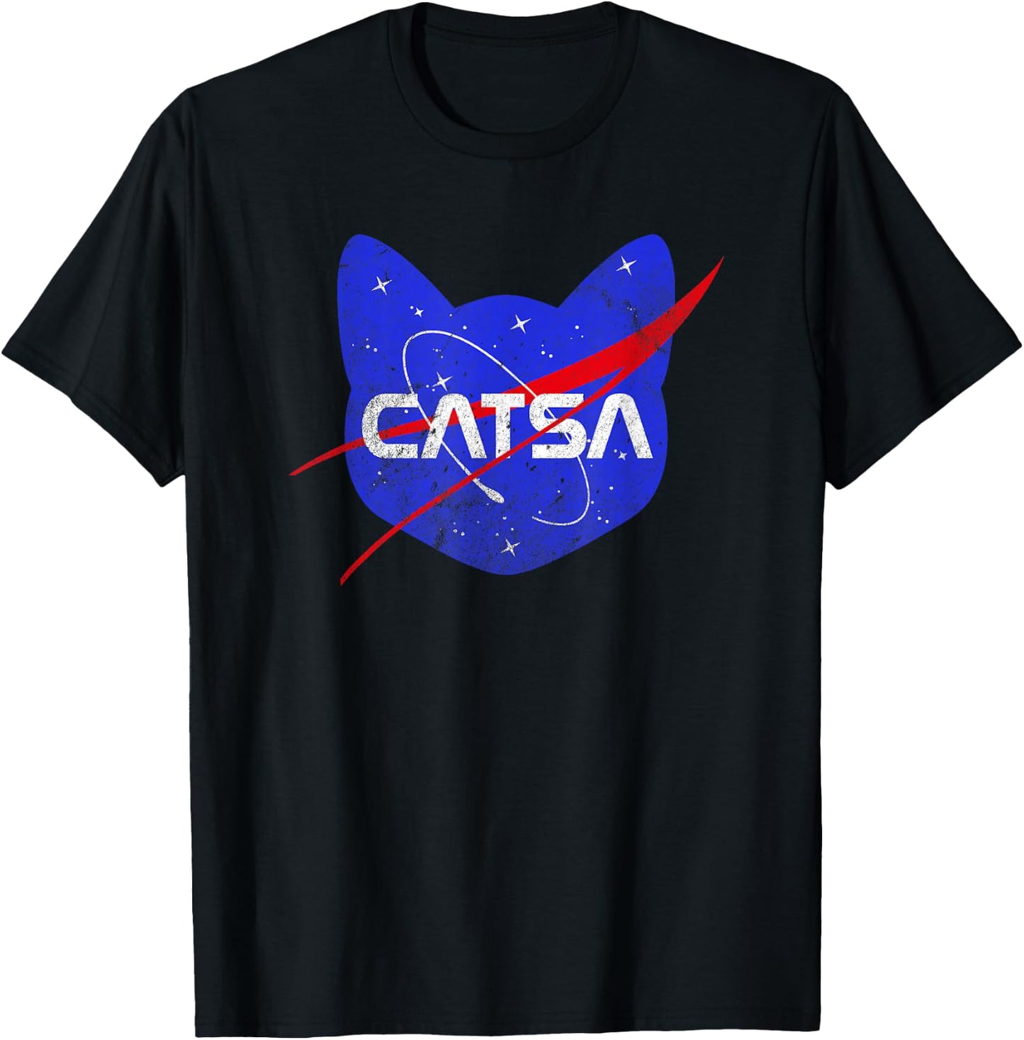 Space Cat Funny Universe Catsa T-Shirt - T-Shirt | Black