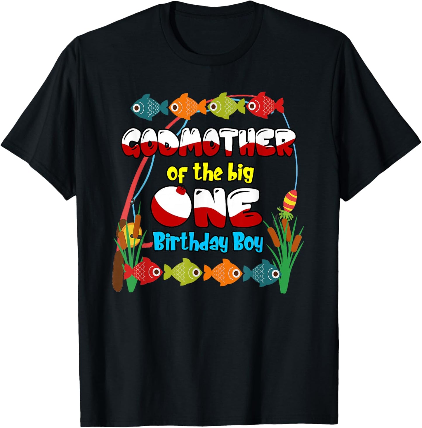 O-Fish-Ally One Birthday Outfit Godmother of Birthday Boy T-Shirt - T-Shirt | Black