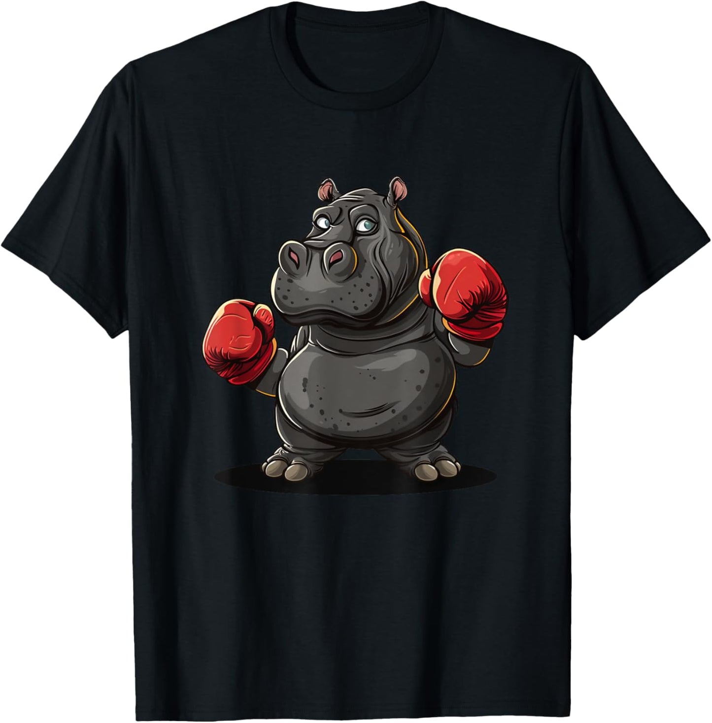 Cool boxing Athlete Costume for Hippo and Animals Lovers T-Shirt - T-Shirt | Black