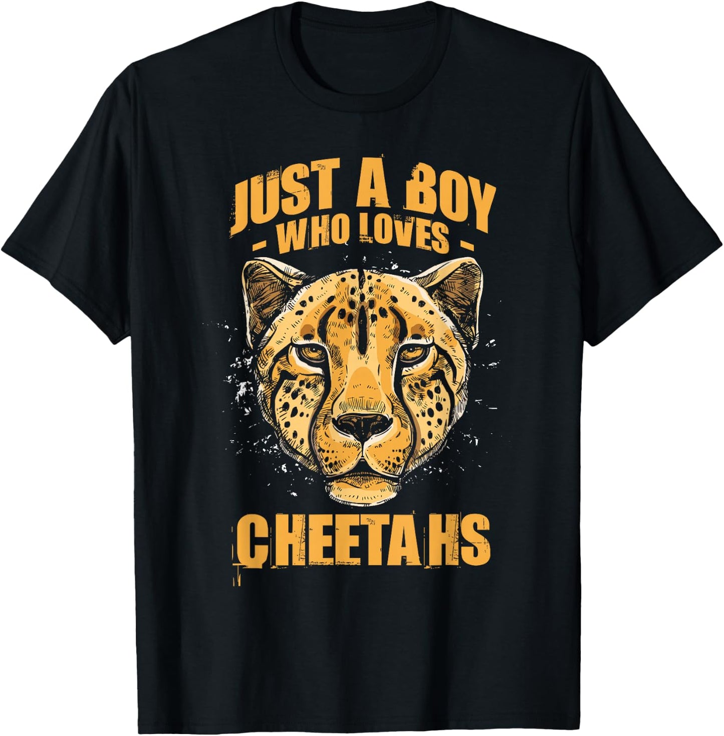 Just A Boy Who Loves Cheetahs T-Shirt - T-Shirt | Black