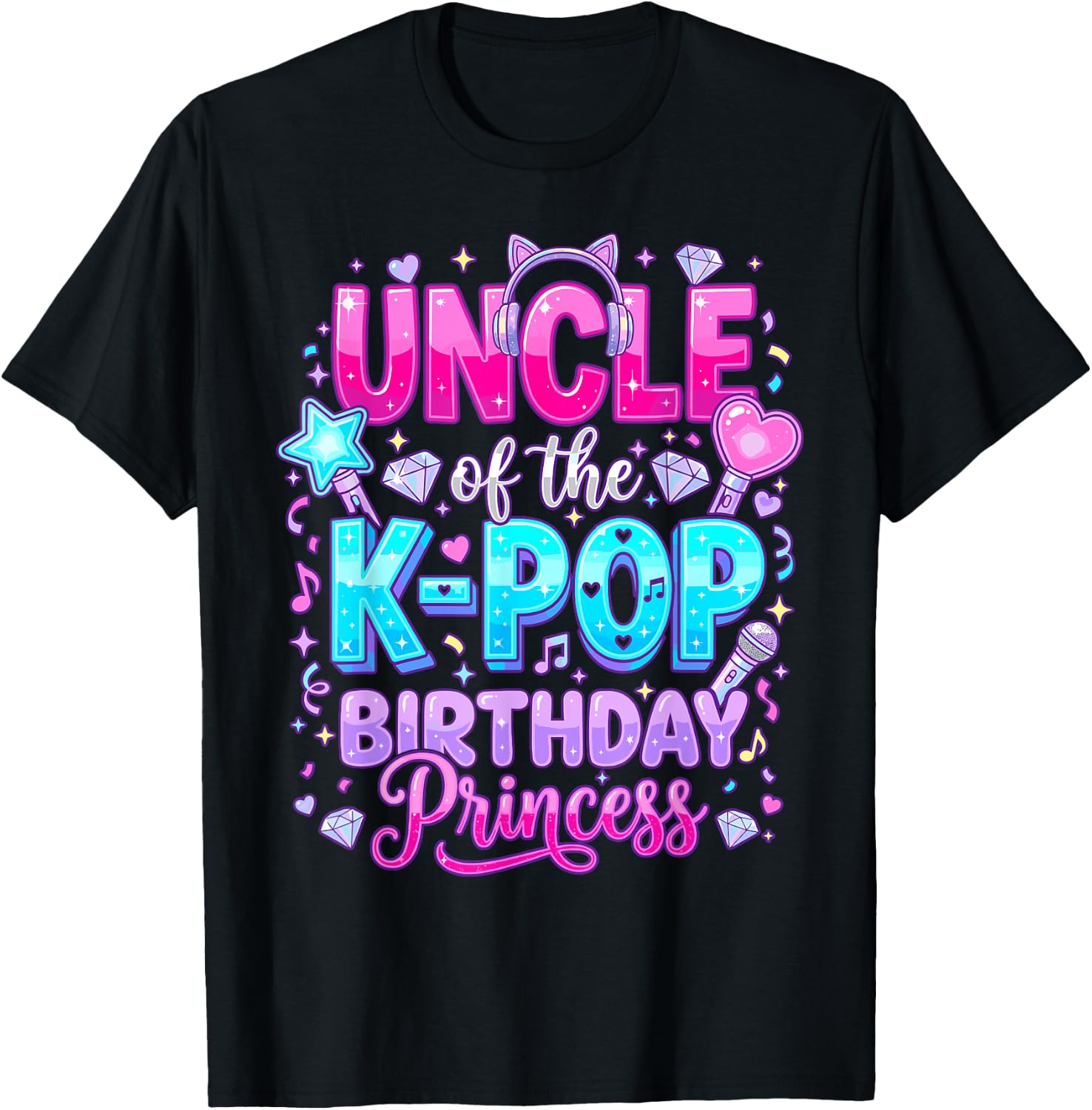 Uncle of The K-Pop Birthday Princess Korean Music T-Shirt - T-Shirt | Black
