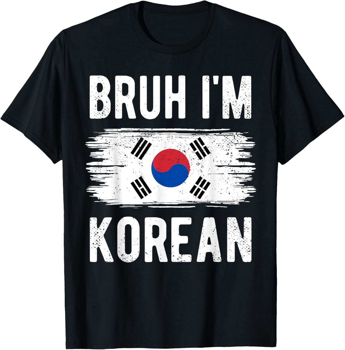 Bruh I'm Korean South Korea Flag Funny Korean Boys Kids T-Shirt - T-Shirt | Black
