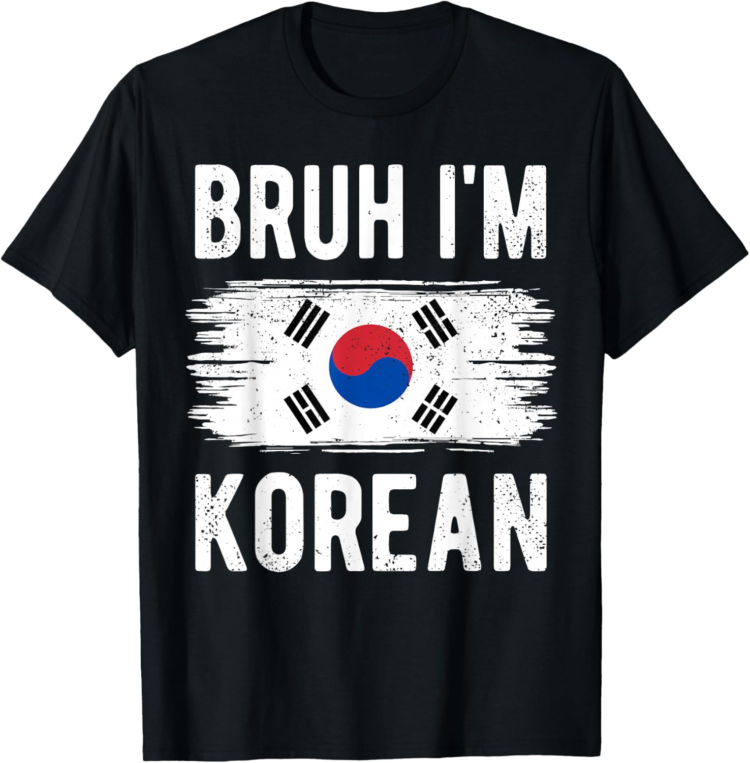 Bruh I'm Korean South Korea Flag Funny Korean Boys Kids T-Shirt - T-Shirt | Black