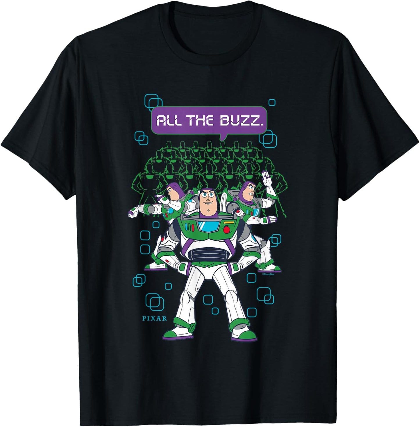 Disney Pixar Toy Story 5 All The Buzz Clone Rangers T-Shirt - T-Shirt | Black