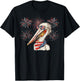 Pelican 4th Of July Sunglasses American Flag Fireworks T-Shirt - T-Shirt | Black