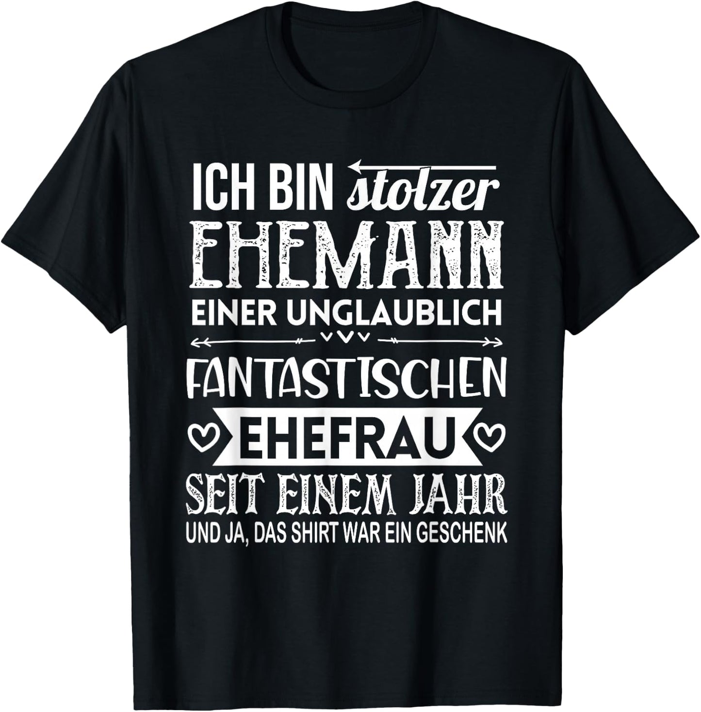 1. Hochzeitstag Papierhochzeit 1 Jahr Ehemann T-Shirt - T-Shirt | Black