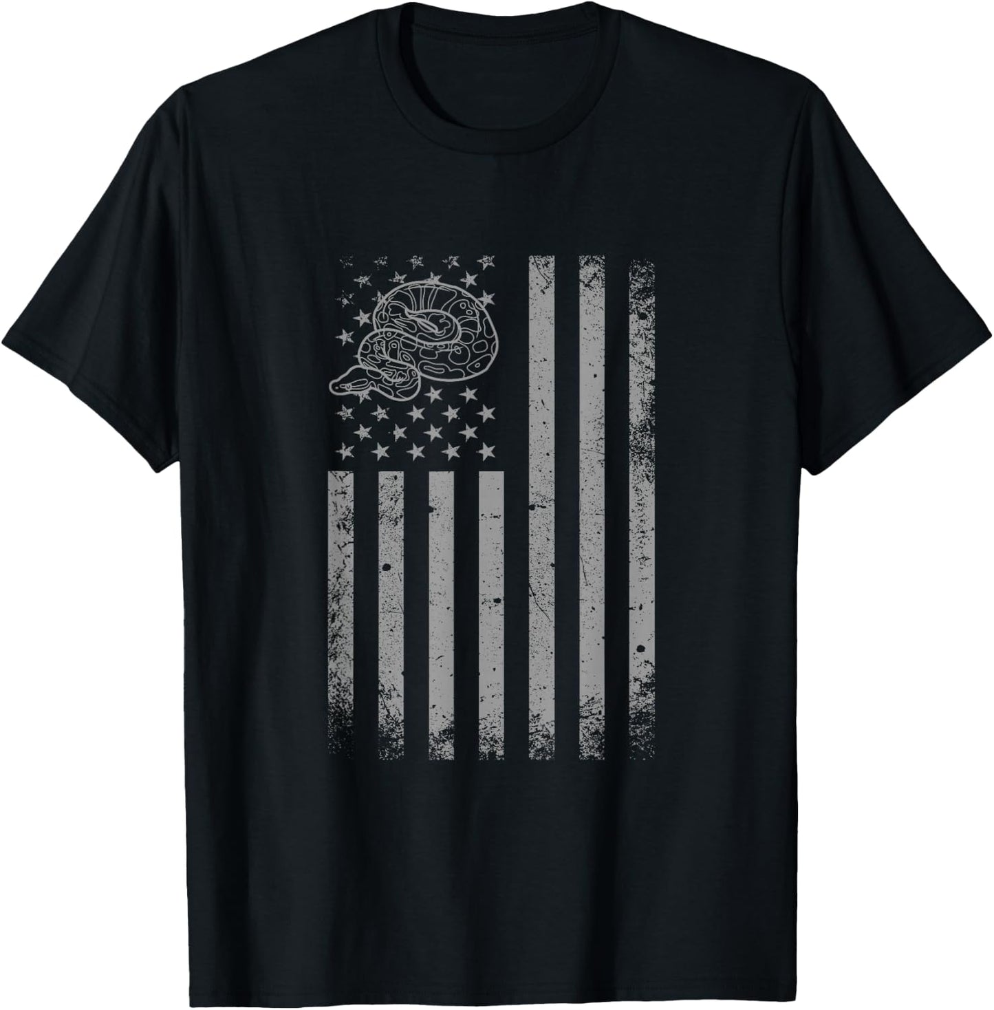 American Flag Rattlesnake Snake Herpetology Rattlesnake T-Shirt - T-Shirt | Black