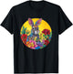 Cute Rabbit Among Flowers Artwork T-Shirt - T-Shirt | Black