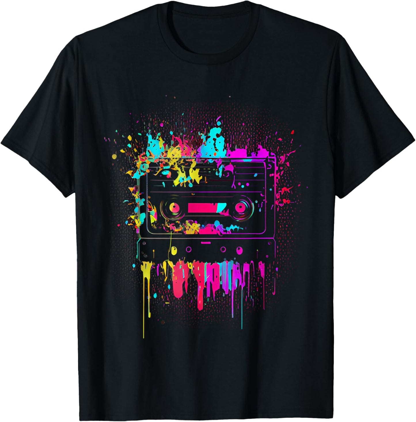 80s 90s Retro Party Fancy Dress Cassette , black T-Shirt - T-Shirt | Black