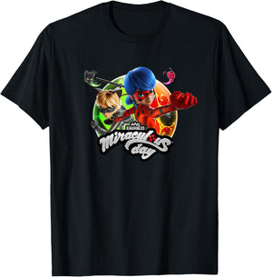 Miraculous Ladybug Cat Noir Miraculous Day 2024 Kwamis T-Shirt - T-Shirt | Black
