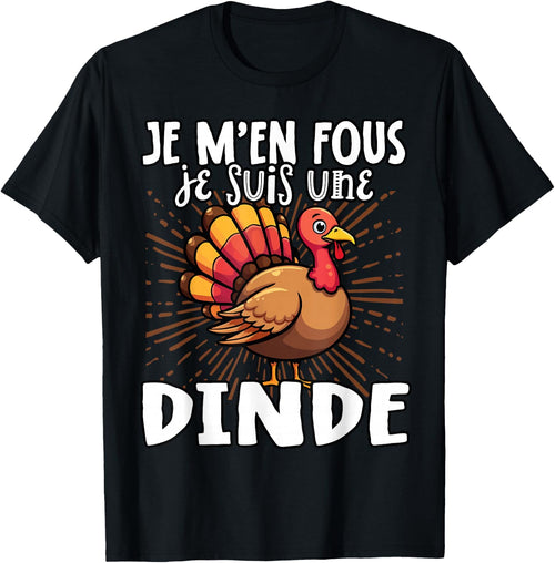 Je M'en Fous Je Suis Une Turkey - Cute Turkey , Black, S