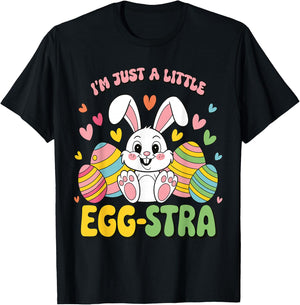 I'm A Little Eggstra Easter Egg Hunt Kids Toddler Easter T-Shirt - T-Shirt | Black