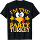 99 Gifts Thanksgiving Family Matching Pajamas - Thanksgiving I'm The Party Turkey - Adult - Black - Small - Short Sleeve - Cotton 65%, Polyester 35% T-Shirt - T-Shirt | Black