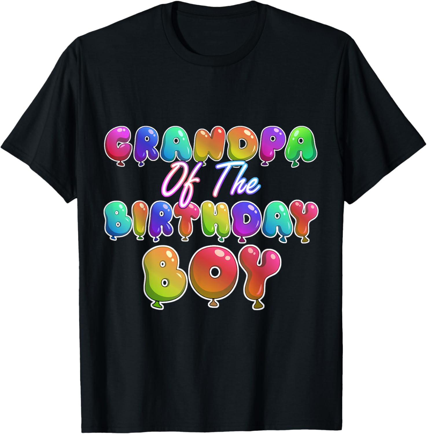 Grandpa Of The Birthday Boy Balloon Boys Party T-Shirt - T-Shirt | Black