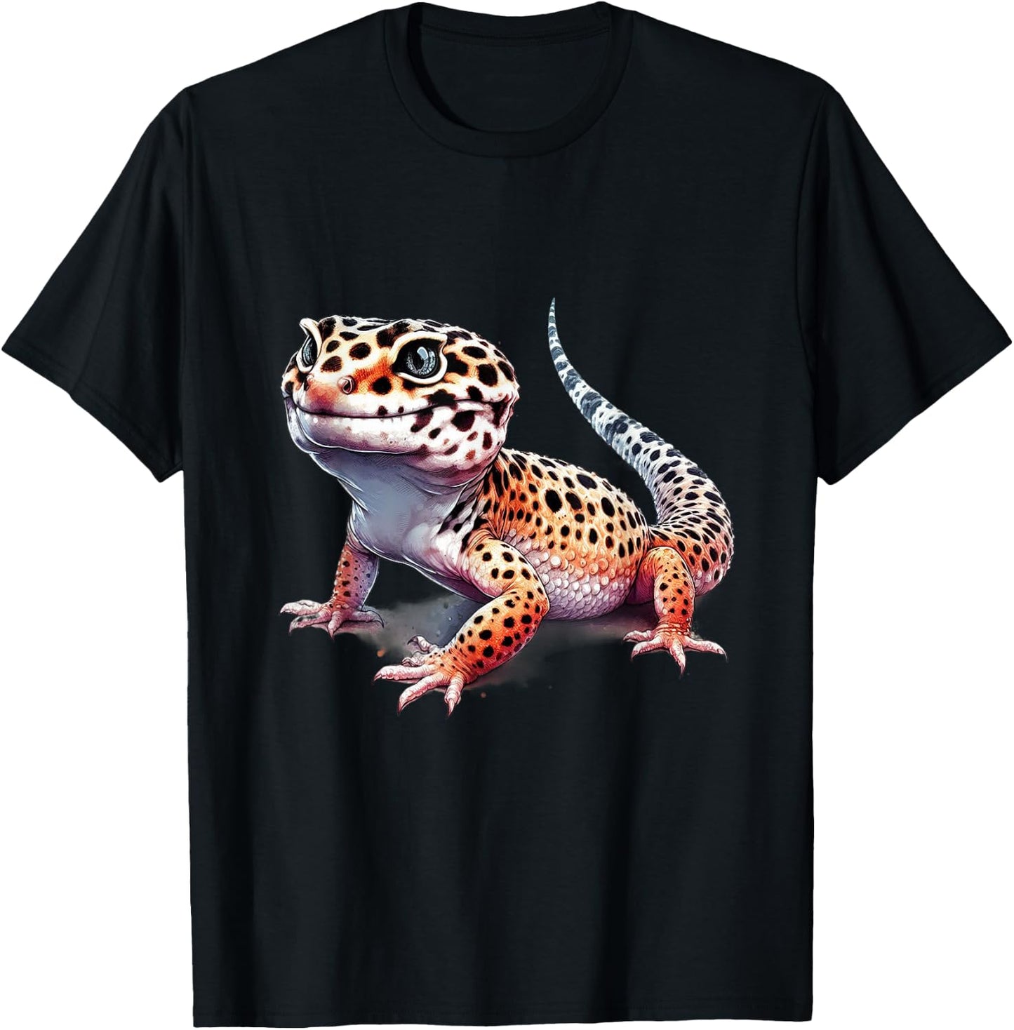 Cute Leopard Gecko Loves Lizard & Reptiles Men Women Kids T-Shirt - T-Shirt | Black