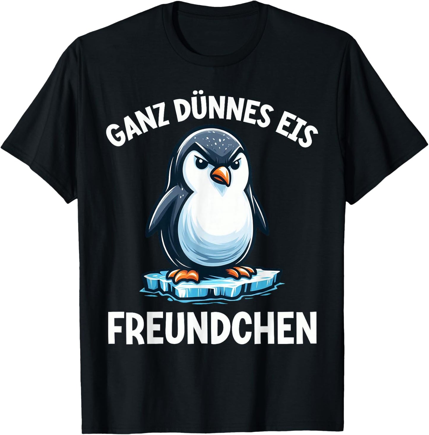 Very Thin Ice Friend Funny Penguin Irony T-Shirt - T-Shirt | Black