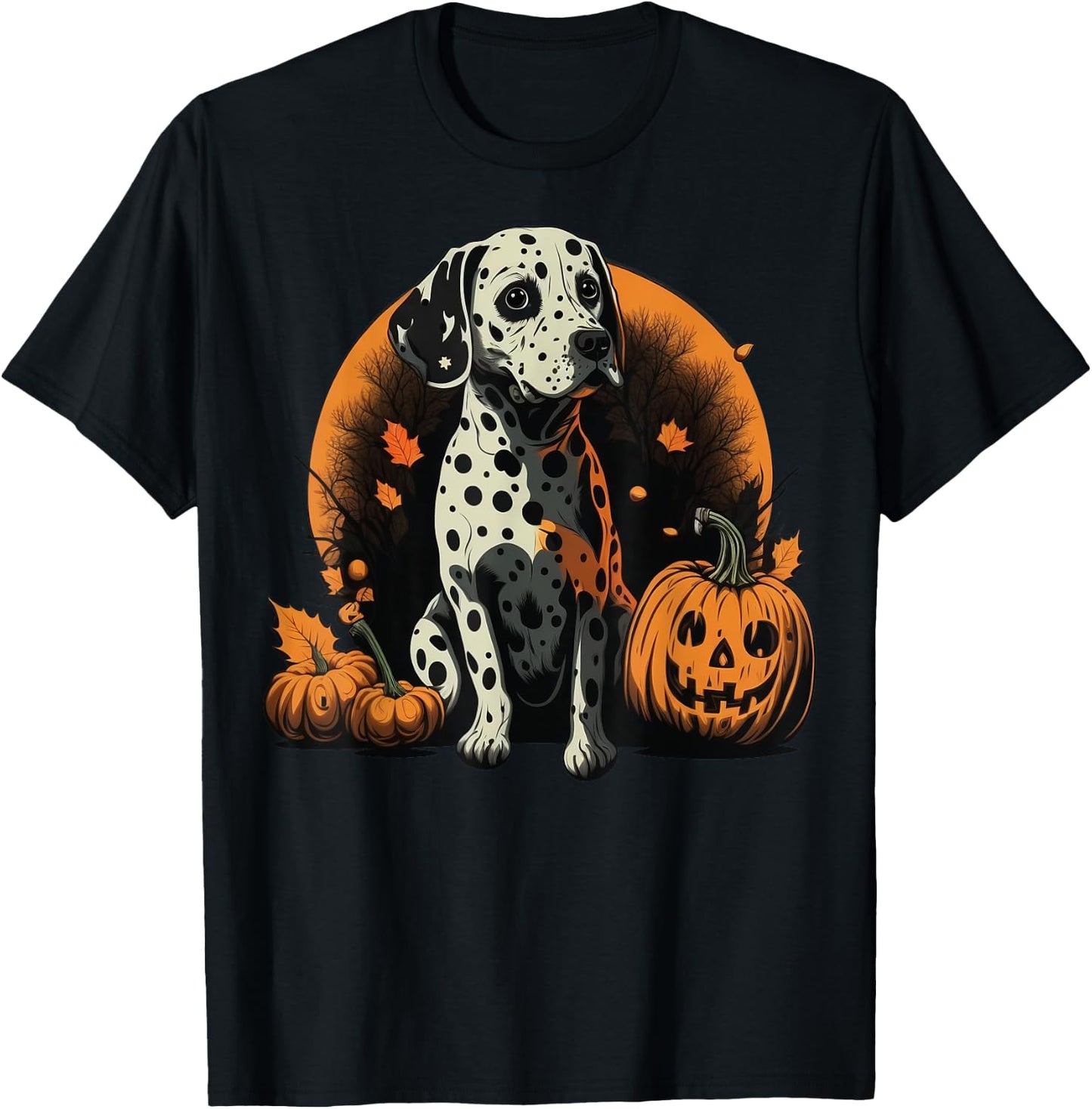 Pumpkin Dalmatian costume on Dalmatian Halloween T-Shirt - T-Shirt | Black