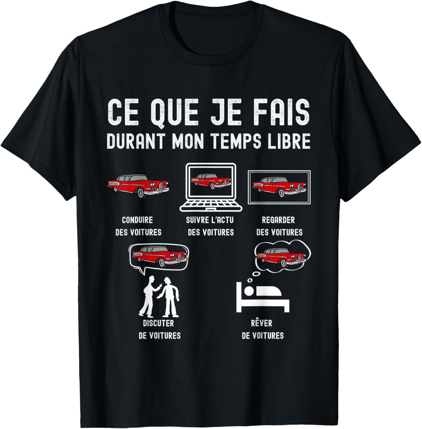 J'peux Pas J'Ai Car Man Passion Car Humour Gift T-Shirt - T-Shirt | Black