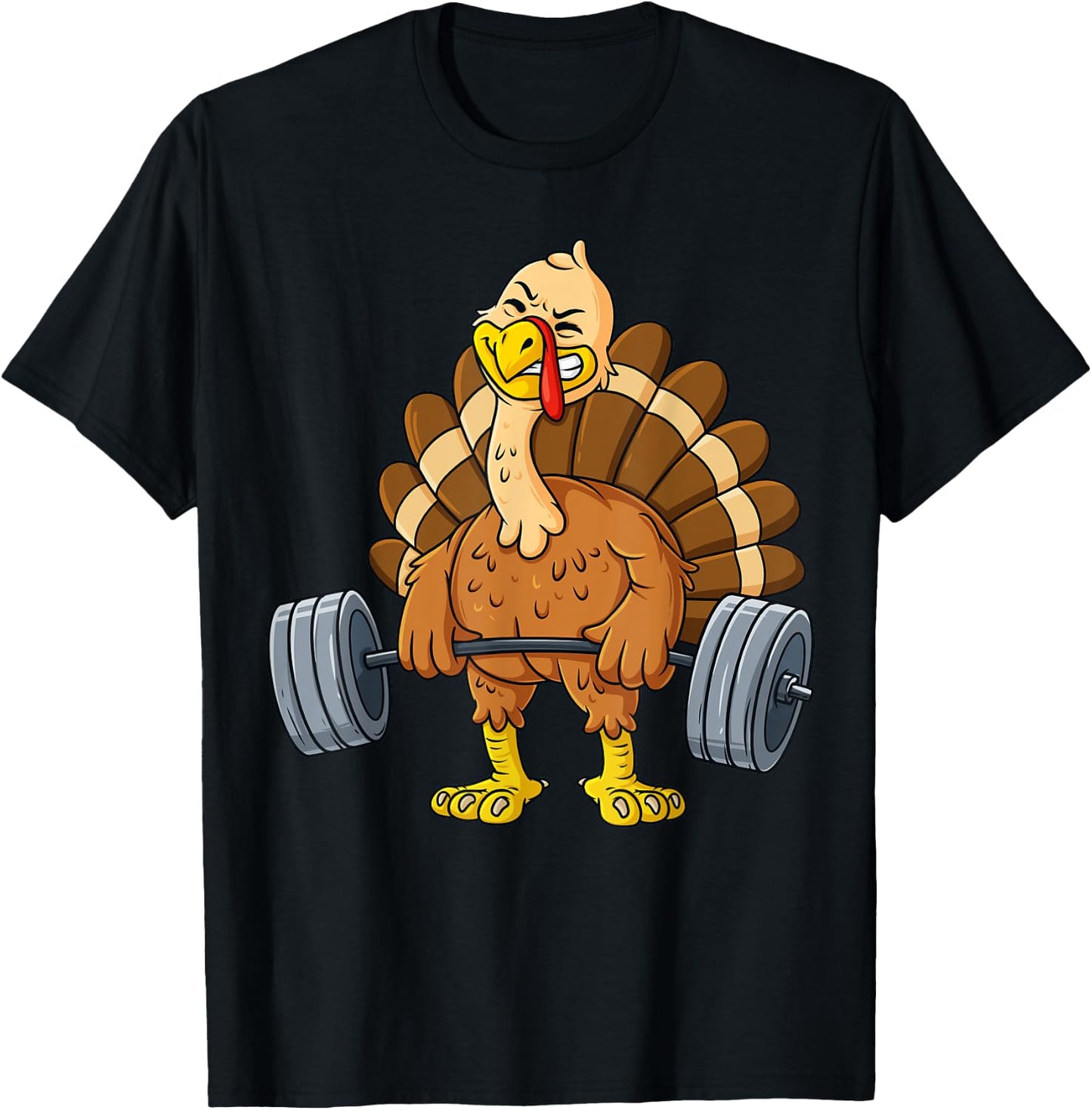 Turkey Deadlift Funny Thanksgiving Day Fitness Weightlifting T-Shirt - T-Shirt | Black