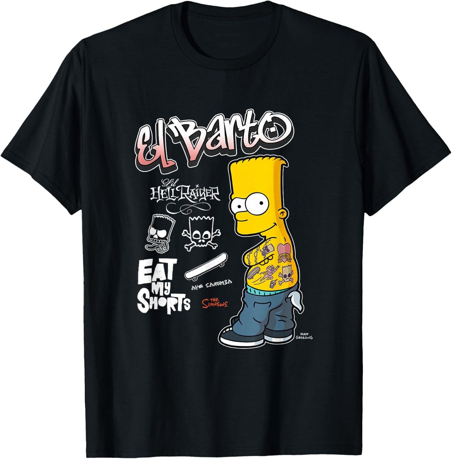 The Simpsons El Barto Eat My Shorts T-Shirt - T-Shirt | Black